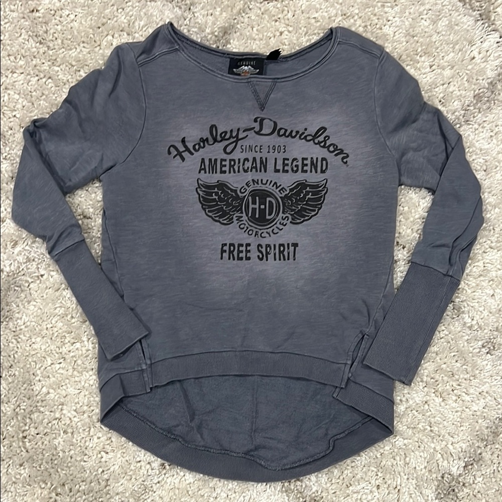 Harley-Davidson Gray Long Sleeve Top